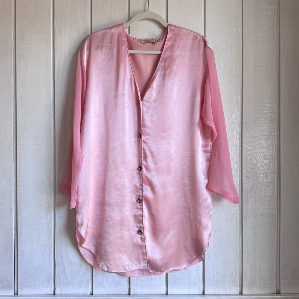 Vintage 90s Victoria’s Secret Pink Satin Nighty